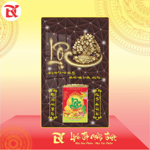 Mẫu Lịch Thư Pháp PHÚC - LỘC - TÂM