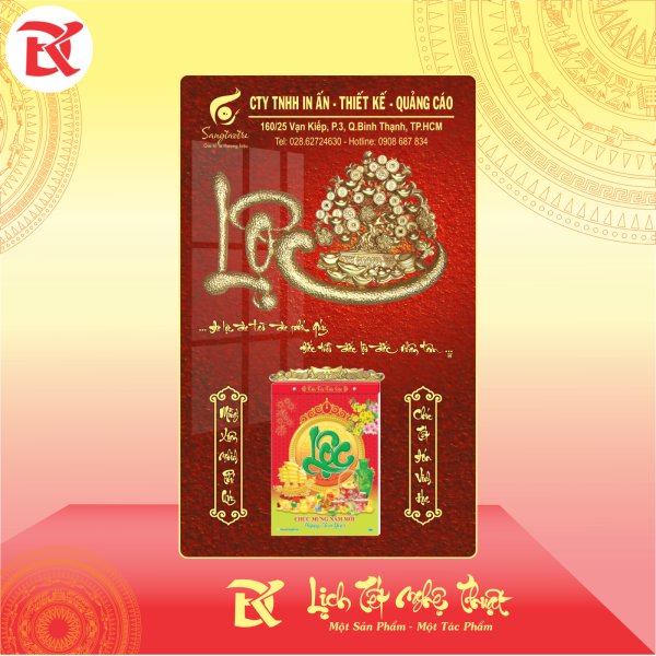 Mẫu Lịch Thư Pháp PHÚC - LỘC - TÂM