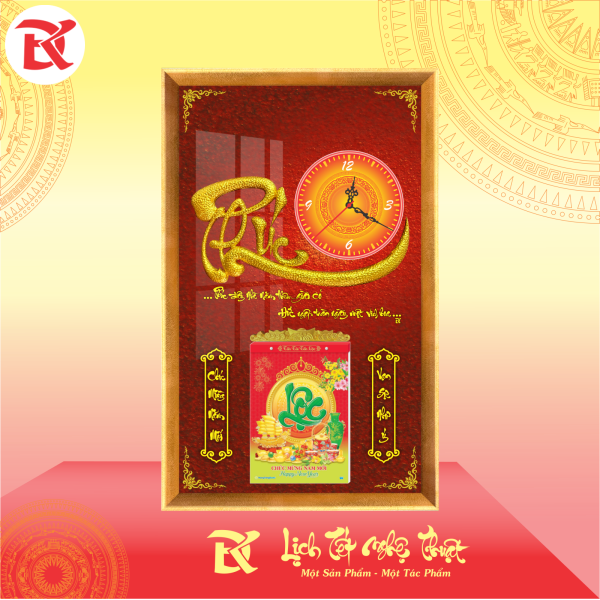 Lịch thư pháp đồng hồ