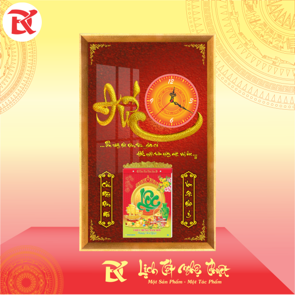 Lịch thư pháp đồng hồ