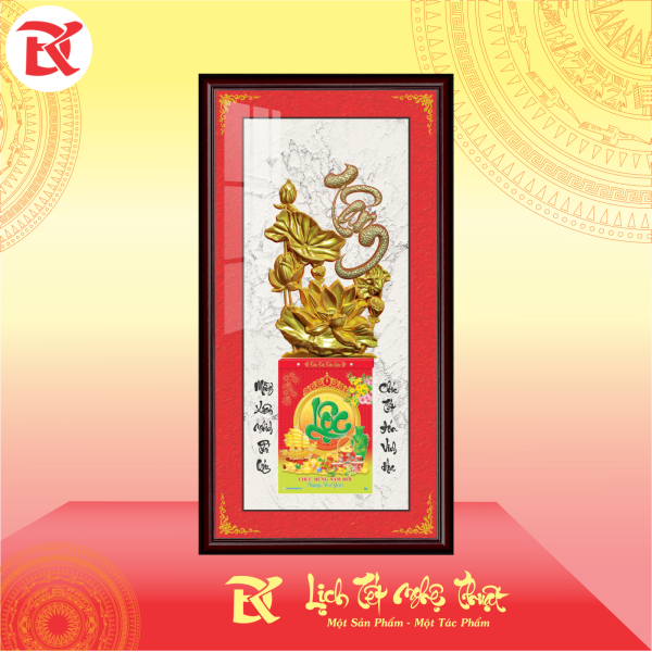 Lịch phù điêu hoa sen